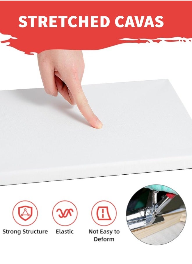 XiuWoo 5-Pack Stretched Canvas, Painting Canvas Set, Cotton Blank Canvas for Painting Acrylic and Oil  - Image 2