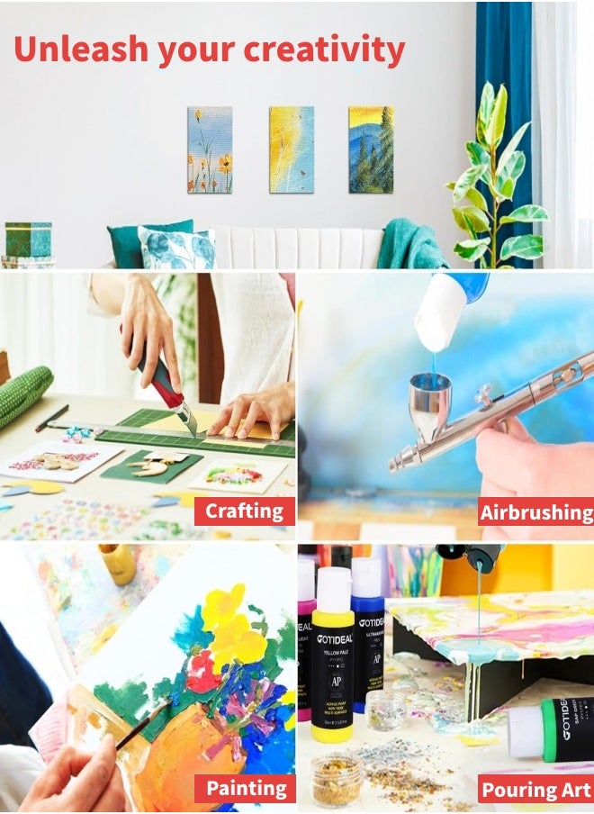XiuWoo - 5-Pack Stretched Canvas, Painting Canvas Set, Cotton Blank Canvas for Painting Acrylic and Oil - Image 1