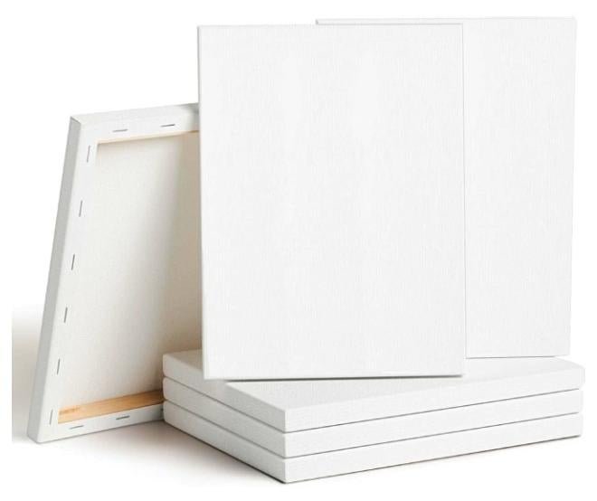 شو وو طقم قماش ممتد مكون من 5 قطع، قماش للرسم، قماش قطن فارغ للرسم بالأكريليك والزيت - Image 1