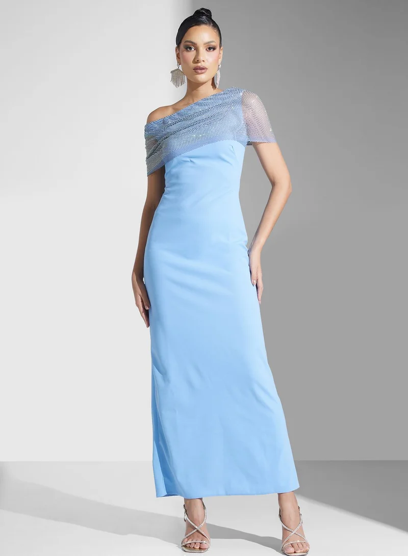 Namshi x Beaded Shoulder Gown Dress