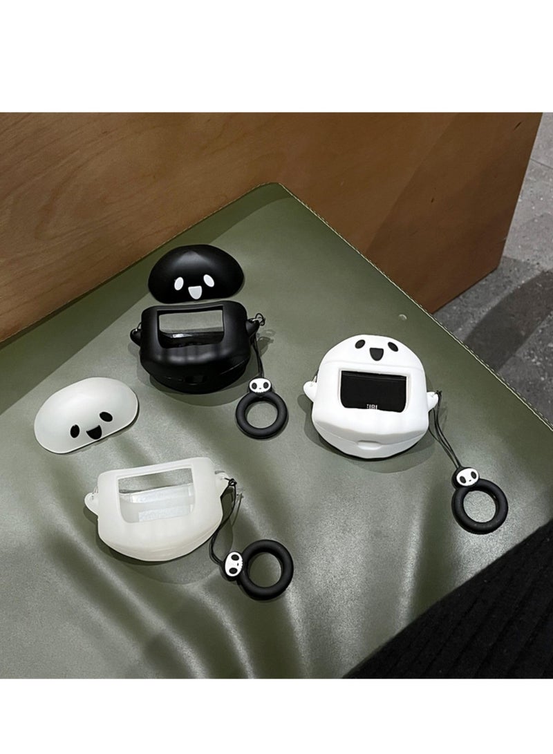 SYOSI Case Compatible with JBL Tour Pro 2 Earbuds 3D Kawaii Cartoon Ghost Durable Protection Case Ultra thin soft Cover with Carabiner Anti Lost Ring Cleaning Tools for Boys Girls Womens Mens - Image 5