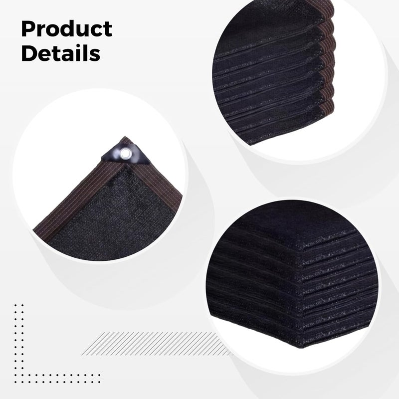 2 M X 3 M Black Garden Shade Cloth, Pe Sunblock Netting With Reinforced Edges And Grommets For Patios - Image 3