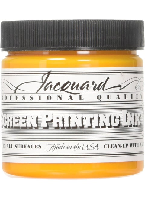 Jacquard Professional Screen Print Ink WaterSoluable 4oz Jar Golden Yellow 102