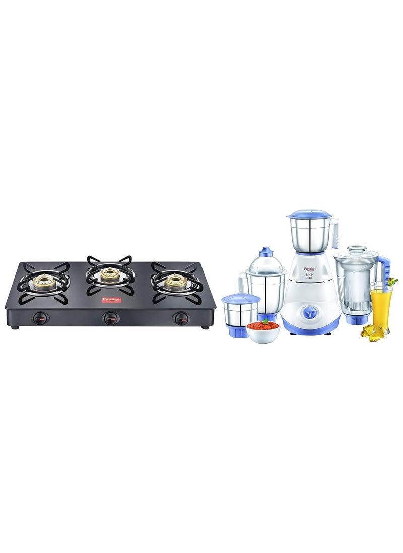 PRESTIGE - Prestige Iris 750W Mixer Grinder, Jar With Juicer Jar And Gas Stove - Image 1