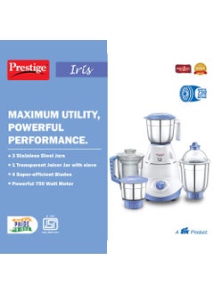 PRESTIGE Prestige Iris 750W Mixer Grinder, Jar With Juicer Jar And Gas Stove  - Image 4