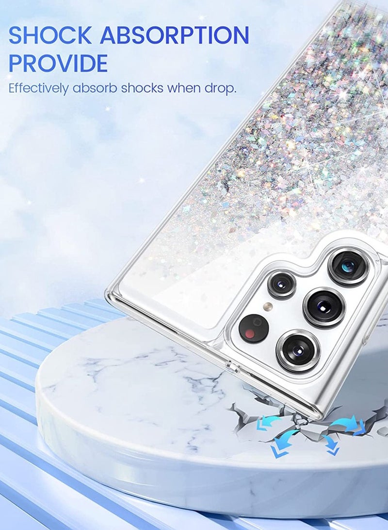 Sparkle Bling Liquid Quicksand Glitter For Samsung Galaxy S25 Ultra Case, TPU Soft Cover, Purple - Image 3