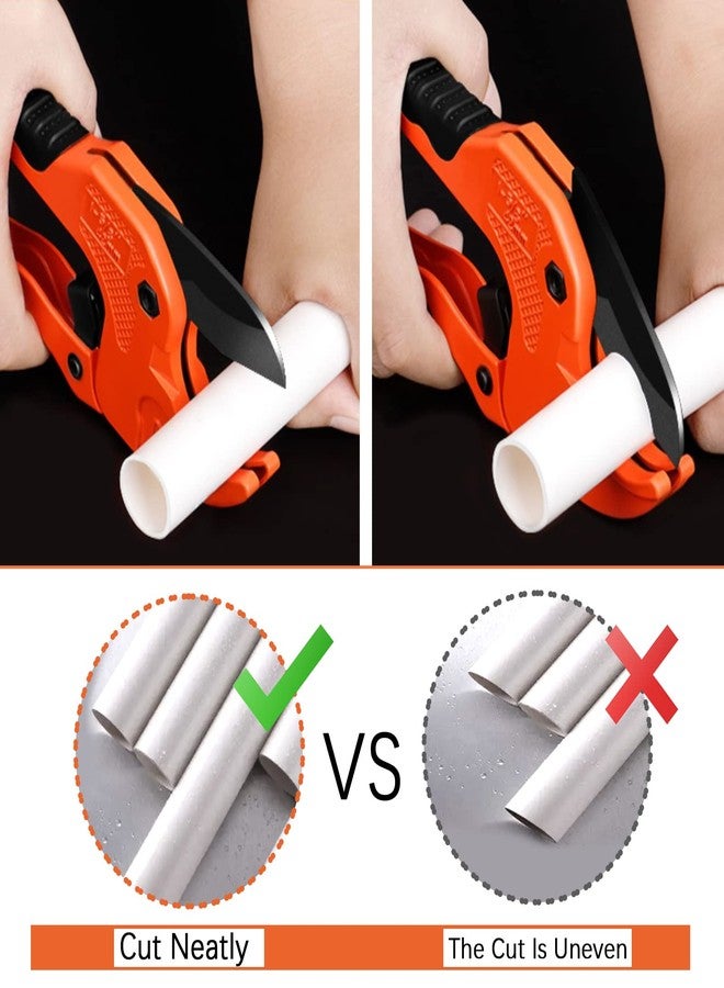 Tanstic 3Pcs Ratchet PVC Pipe Cutter Tool and PEX Straight Cut Pipe Cutter with Mini Tube Cutter, Ratchet-type Pipe Cutter One-hand Fast Pipe Cutting Tool PEX Tube Cutters for Pipe Cutting - Image 5