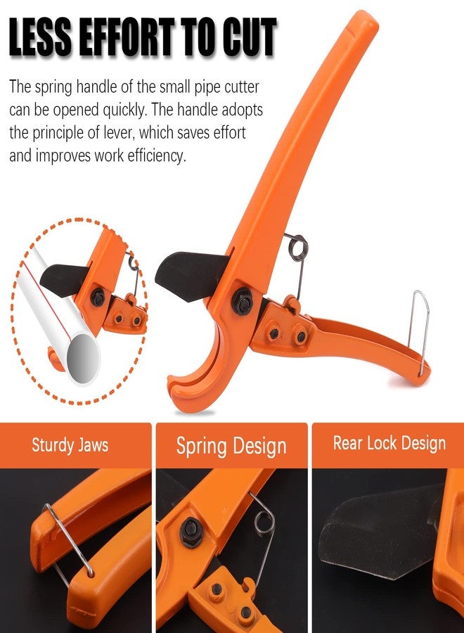 Tanstic 3Pcs Ratchet PVC Pipe Cutter Tool and PEX Straight Cut Pipe Cutter with Mini Tube Cutter, Ratchet-type Pipe Cutter One-hand Fast Pipe Cutting Tool PEX Tube Cutters for Pipe Cutting - Image 4