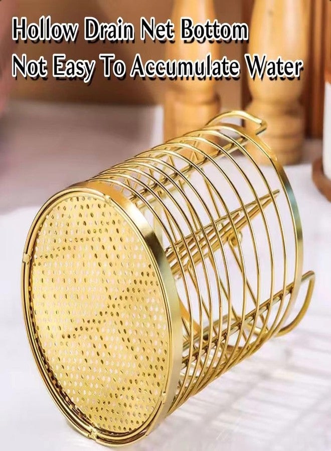 Fachoige Utensil Holder，Stainless Steel Kitchen Utensil Holder for Countertop，360° Rotating Utensil Crock with 4 Compartments， 6.5" Large Utensil Organizer for Spoon，Straw，Pen，Make Up Brush，Toiletries - Image 3