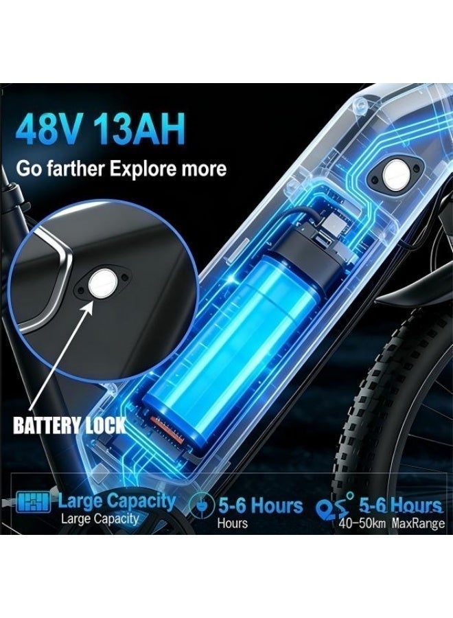 Tourii ES26 Electric Bike – 750W Brushless Motor, 26-Inch Wide Tire - Image 5