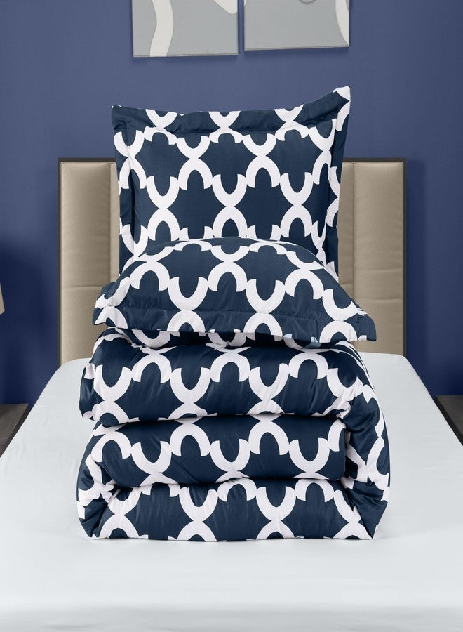 Utopia Bedding Queen Comforter Set Navy, Printed Comforters Queen Size, 3 Piece Lightweight All Season Down Alternative Bedding Set with 1 Comforter (88 x 88 in) and 2 Pillow Shams (20 x 26 in) - Image 5