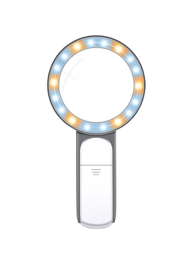 MIXOUT Handheld Magnifying Glass, High Magnification, High-Definition Reading And Authentication Magnifier, With Led Light, Three-Level Dimming - Image 2