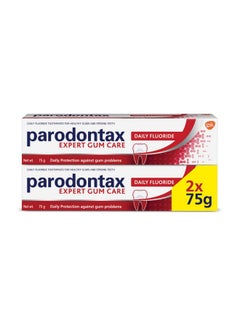 Parodontax معجون الأسنان بالفلورايد اليومي للحماية اليومية ضد مشاكل اللثة، عبوة متعددة، 75 جرام * 2  - Image 1