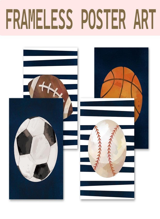 foedor Football Posters for Boys Bedroom,8x10 Unframed,Soccer Wall Decor for Boys Bedroom,Sports Decor for Boy,Vintage Soccer Football Baseball Basketball Wall Decor Posters for Kids Boy Room, Set of 4 - Image 2