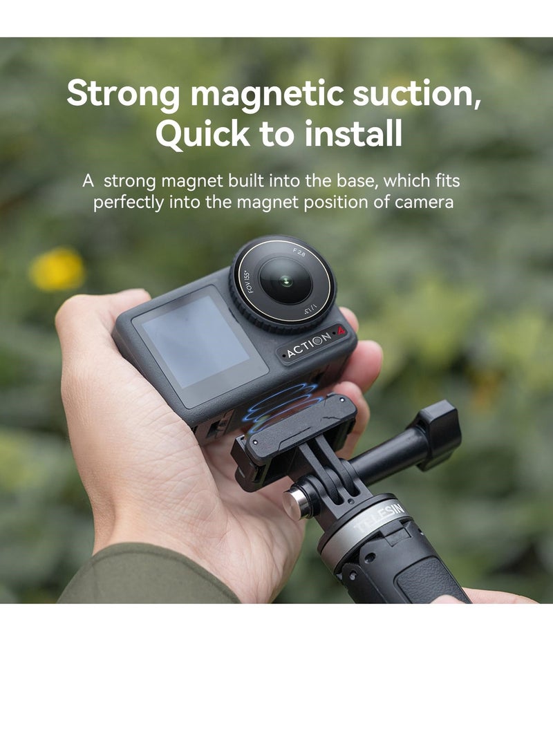 SYOSI Action Camera Magnetic Adapter Mount, Magnetic Adapter Mount for DJI Action 4/3 Quick Release Adapter with Connection Adapter - DJI Accessories, Attachable Tripod - Image 3