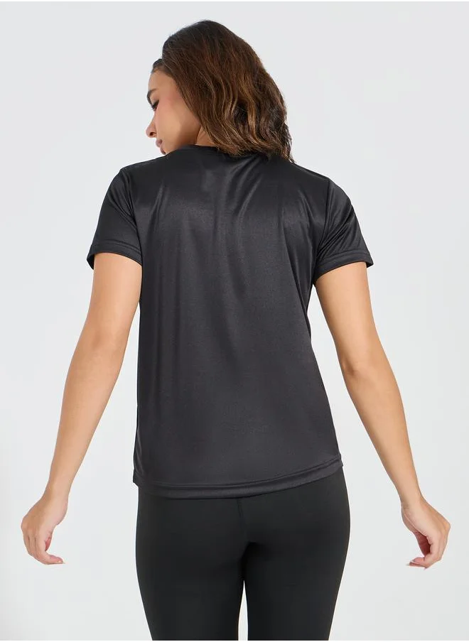 ستايلي Logo Detail Short Sleeves Basic Top