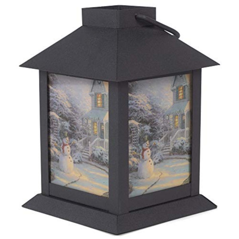 Coach Lantern Night Before Black 6 x 4 Glass and Steel Metal Christmas Figurine - Image 3