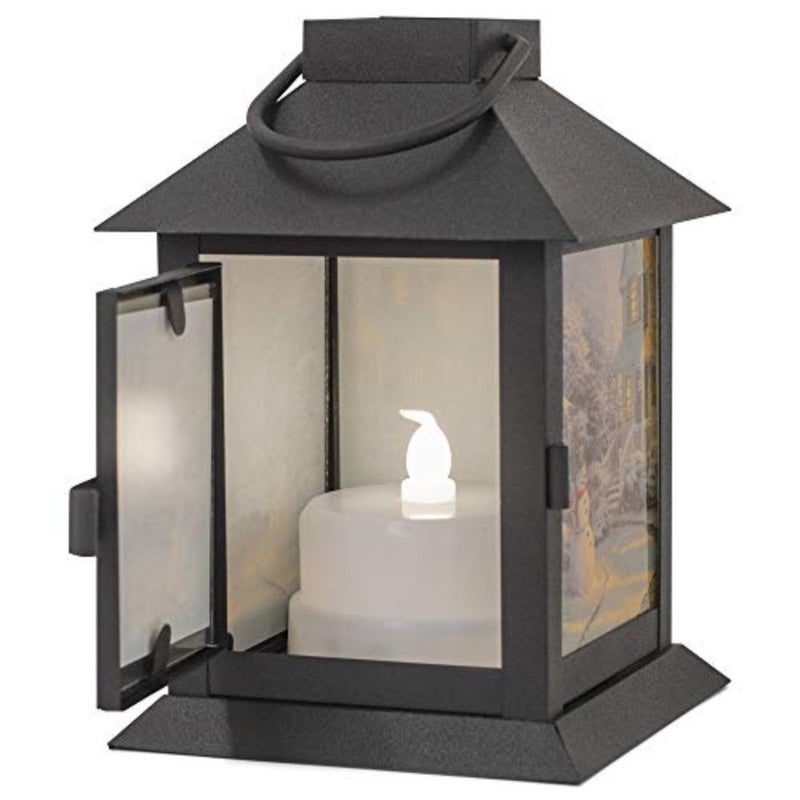 Coach Lantern Night Before Black 6 x 4 Glass and Steel Metal Christmas Figurine - Image 2