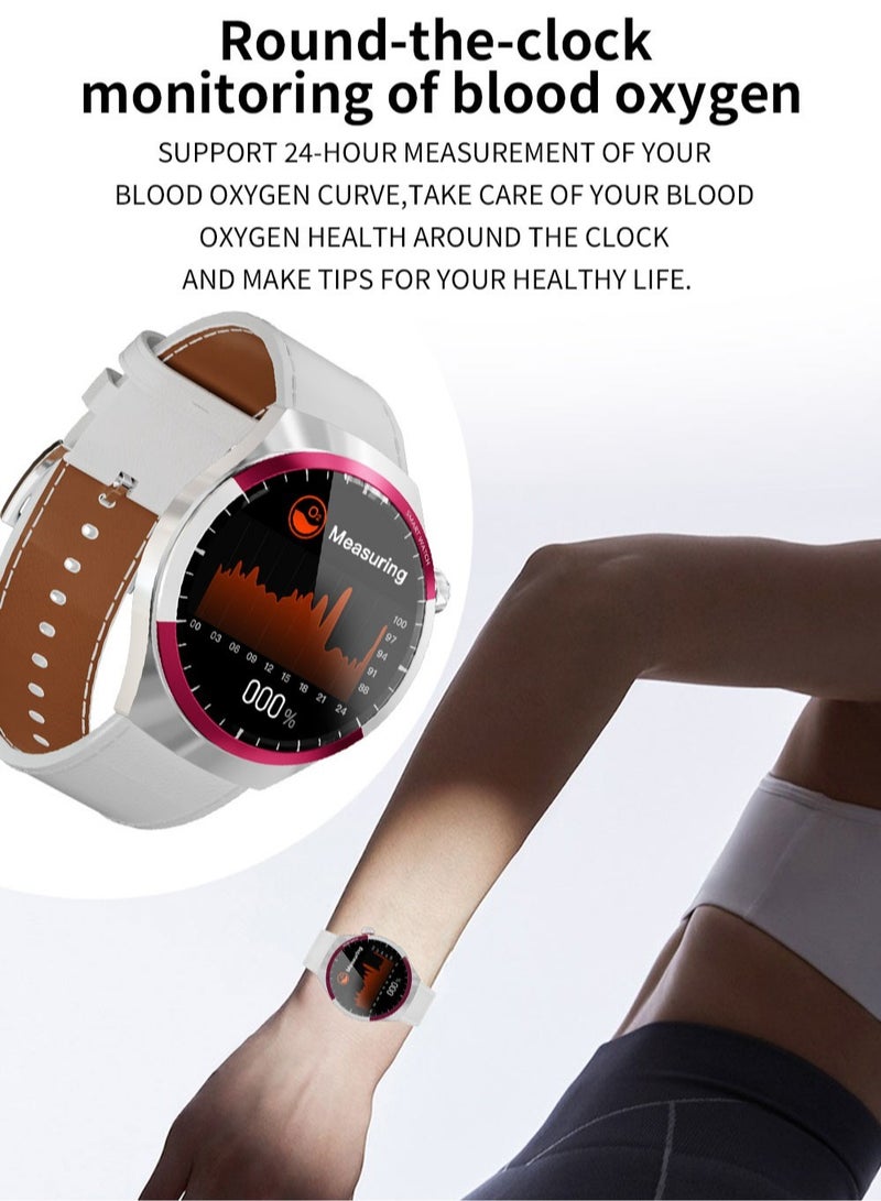 AROAQ SK6 Women Smart Watch, IP67 Waterproof Smart Bluetooth Wrist Watch, Large Screen Heart Rate Monitoring Smart Watch, Fitness Tracker With Multiple Sports Modes, (Light Brown With Metal Strap) - Image 4