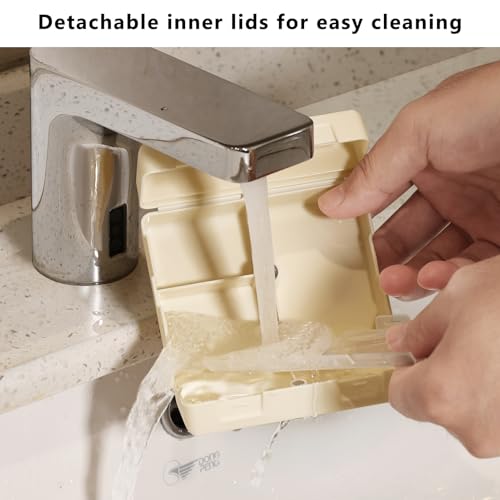 FYY Daily Pill Organizer, 7 Compartments Portable Pill Case Travel Pill Organizer,[Folding Design] Pill Box for Purse Pocket to Hold Vitamins,Cod Liver Oil,Supplements and Medication-White - Image 5