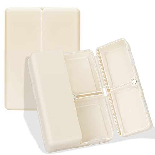 FYY Daily Pill Organizer, 7 Compartments Portable Pill Case Travel Pill Organizer,[Folding Design] Pill Box for Purse Pocket to Hold Vitamins,Cod Liver Oil,Supplements and Medication-White - Image 1