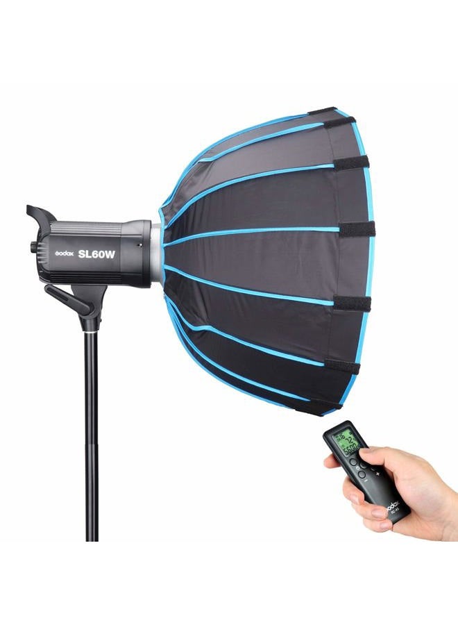 Godox Godox SL60W Kit with Soft Box Softbox (Special Design for SL-60W) 5600K Studio Continuous LED Video Light Lamp 5600K Bowens Mount for Video Recording,Wedding,Outdoor Shooting  - Image 2