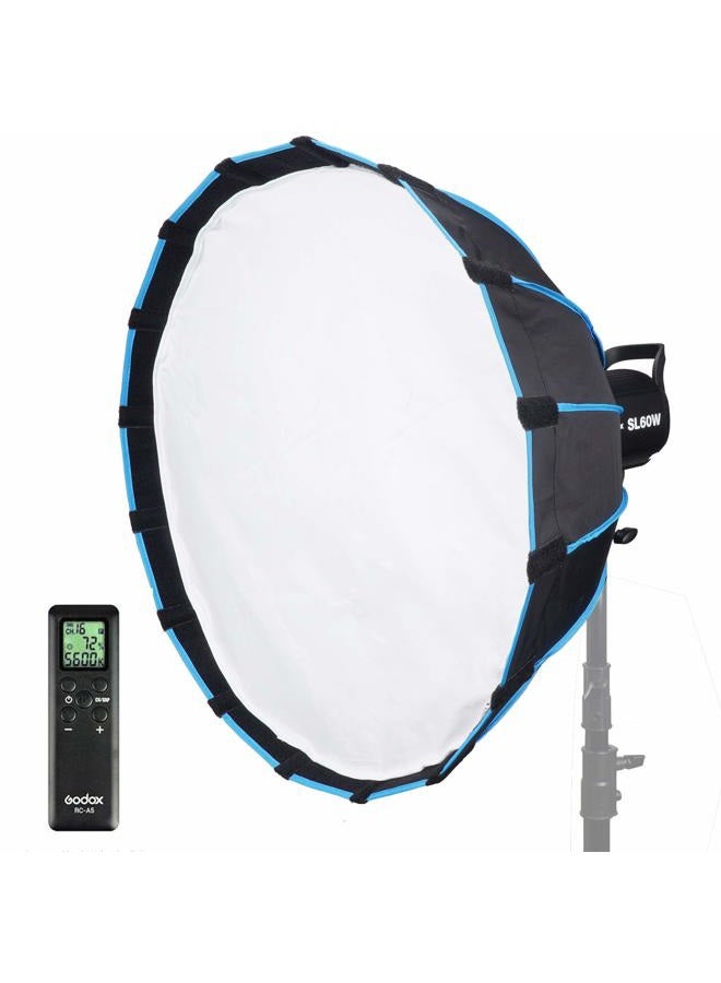 Godox Godox SL60W Kit with Soft Box Softbox (Special Design for SL-60W) 5600K Studio Continuous LED Video Light Lamp 5600K Bowens Mount for Video Recording,Wedding,Outdoor Shooting  - Image 1