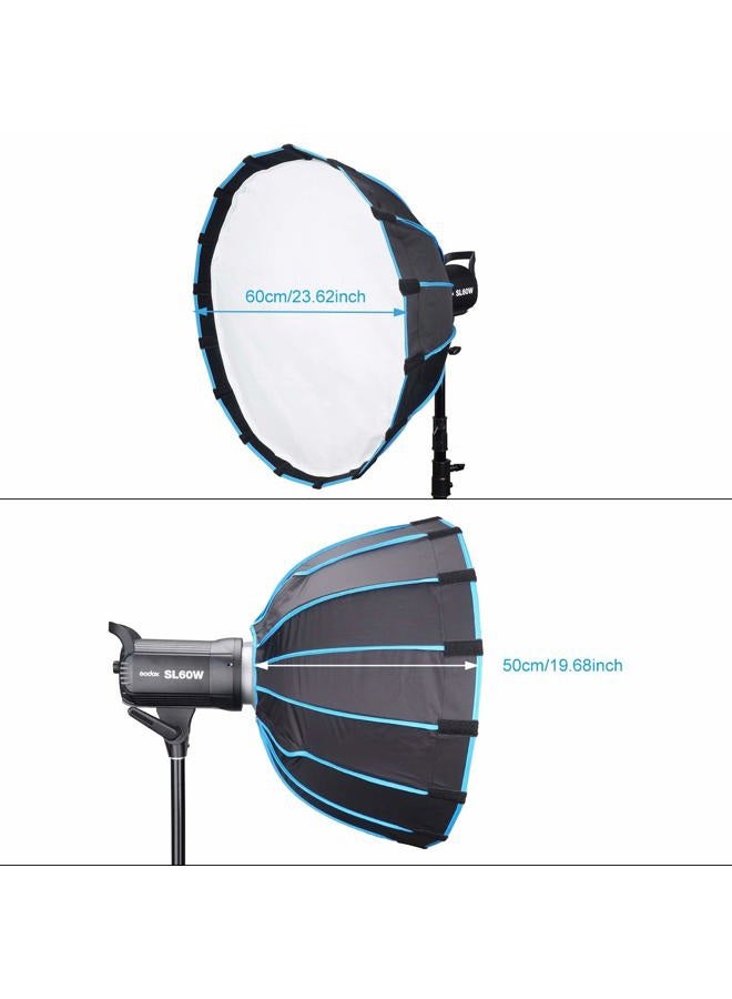Godox Godox SL60W Kit with Soft Box Softbox (Special Design for SL-60W) 5600K Studio Continuous LED Video Light Lamp 5600K Bowens Mount for Video Recording,Wedding,Outdoor Shooting  - Image 4