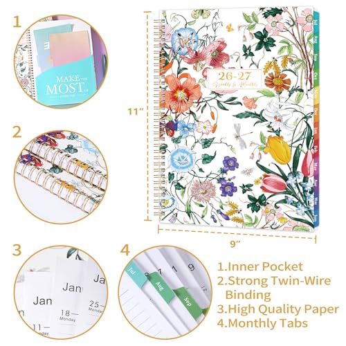 Lortarl Planner 2026-2027 - 2026-2027 Planner Weekly and Monthly from Jul. 2026 - Jun. 2027, Academic Planners with Colorful Tabs and Inner Pocket, 8.5" x 11" - Image 3