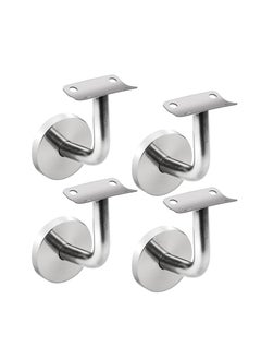 4 Pieces Handrail Brackets Wall Mount, Stainless Steel Banister Support Stair Rail Holders Handrail Rosette Bracket Outdoor Railing Attachments Rail Grip Supports for Indoor and Outdoor