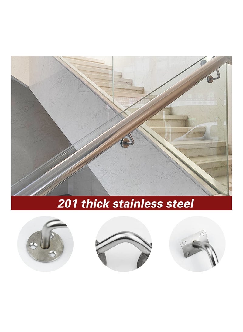 Generic - 4 Pieces Handrail Brackets Wall Mount, Stainless Steel Banister Support Stair Rail Holders Handrail Rosette Bracket Outdoor Railing Attachments Rail Grip Supports for Indoor and Outdoor - Image 1