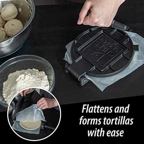 Chef's Secret 8 Inch Tortilla Cast Iron Press, Quickly Easily Makes Delicious Tortillas for Any Recipe - Image 3