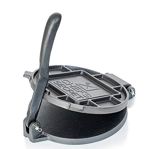 Chef's Secret 8 Inch Tortilla Cast Iron Press, Quickly Easily Makes Delicious Tortillas for Any Recipe - Image 1