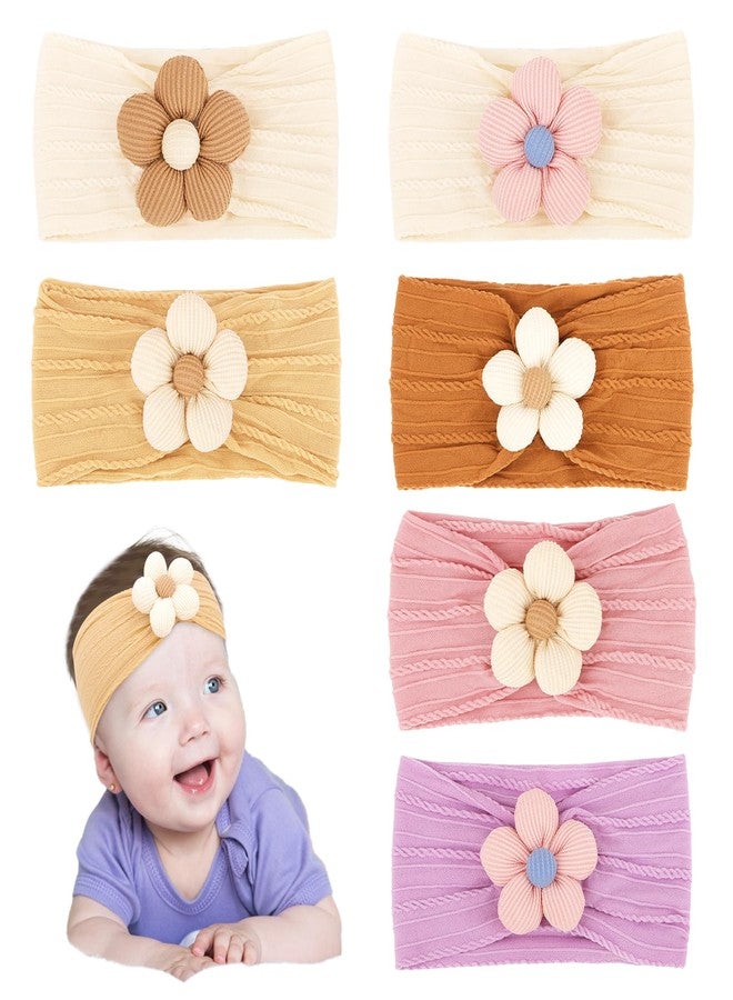 CAVETEE 6 PCS Flower Headband for Baby Girls, Cute Toddler Hair Band Soft & Elastic Hair Accessories for Girls - Image 1