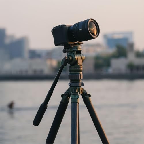 Tilta VT05 Travel Video Tripod Space Gray Fluid Head with 3Stage Carbon Fiber Tripod Legs Rubber Feet Spikes Multiple 1420 Threads Lightweight Supports up to 11 lb ARCA Receiver - Image 3