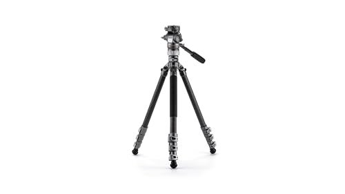 Tilta VT05 Travel Video Tripod Space Gray Fluid Head with 3Stage Carbon Fiber Tripod Legs Rubber Feet Spikes Multiple 1420 Threads Lightweight Supports up to 11 lb ARCA Receiver - Image 1