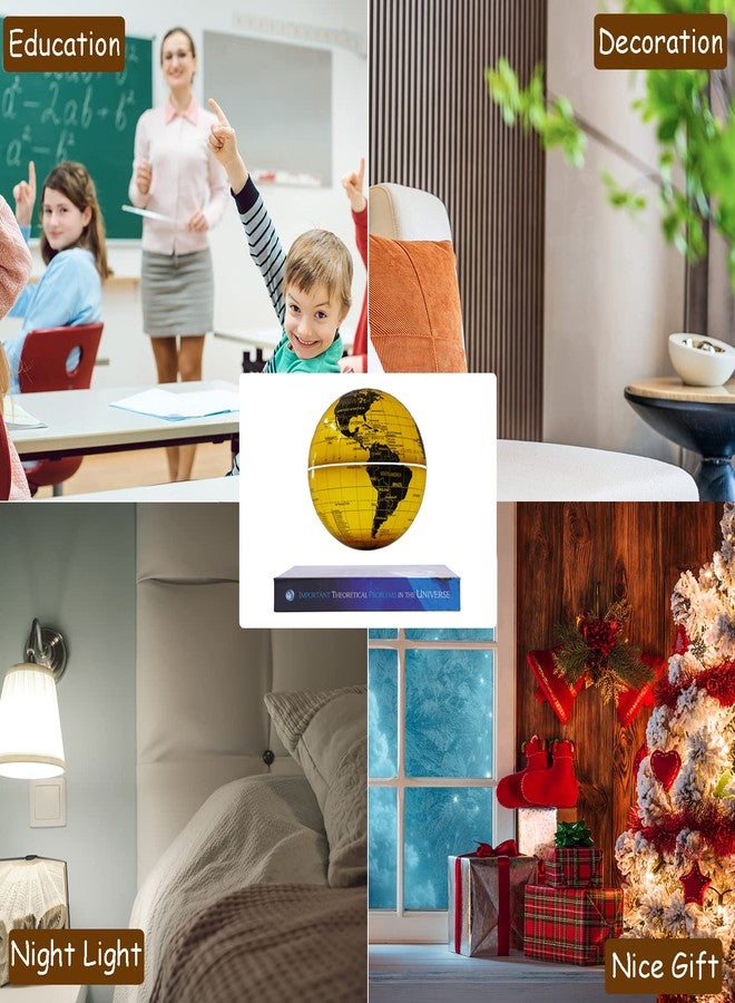 WUPYI Floating Globe Lamp,6" World Geographic Globes Gold Magnetic Floating Levitating Globe with Lights Home Office Desk Decor Creative Birthday Christmas Gifts,360 Rotating - Image 4