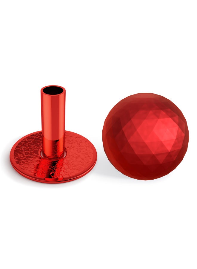 Boxing Fighter/QANBA Prism American Electroplating Oval Ball Head Rocker Accessories Prism Electroplating Rocker Ball-Product Color:Boxing Fighter Prism Ball Electroplating Red Suit  - Image 1