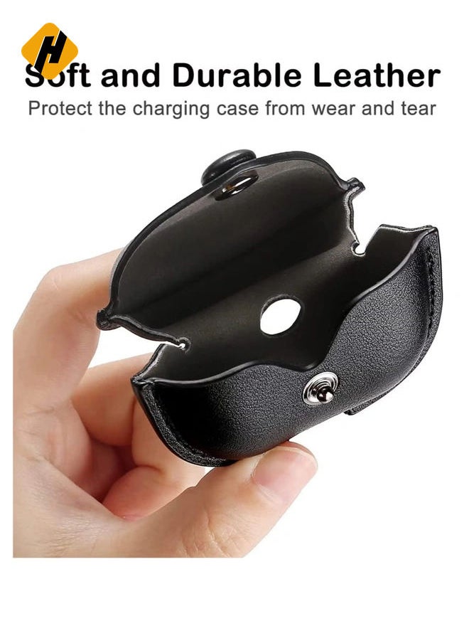 HuHa - AirPods 3rd Generation Case (2021), Leather Protective Case Skin Cover with Keychain and Lock for Apple Airpods 3 Case Women Men - Image 1