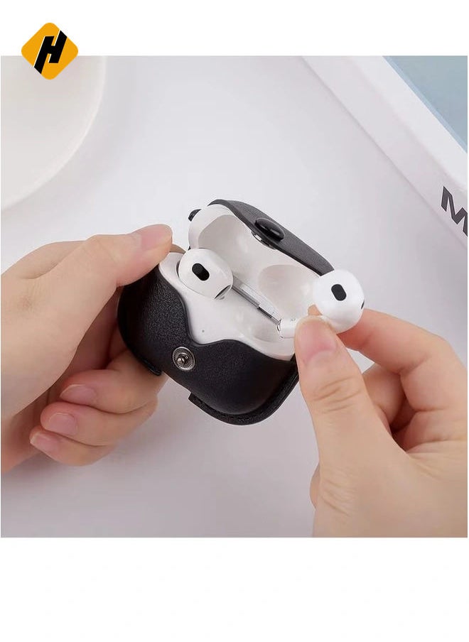 HuHa - AirPods 3rd Generation Case (2021), Leather Protective Case Skin Cover with Keychain and Lock for Apple Airpods 3 Case Women Men - Image 1
