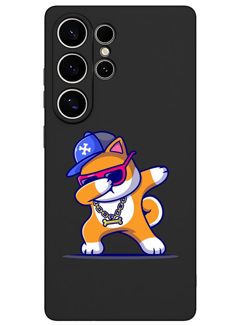 Theodor Protective Slim Fit Case Liquid Silicone Cover with Full Body Protection Anti-Scratch Shockproof Case For Samsung Galaxy S25 Ultra (Black) - Dog Dab - Image 1