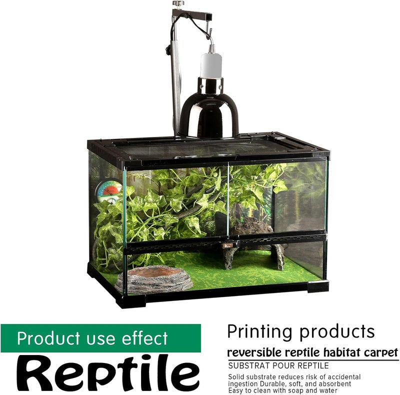 MCLANZOO Reptile Carpet, 36 * 18in Pet Terrarium Liner,Reptiles Cage Mat/Substrate for Snakes, Chameleons, Geckos ands Kitchen Use(2sheets) with Tweezers Feeding Tongs - Image 4