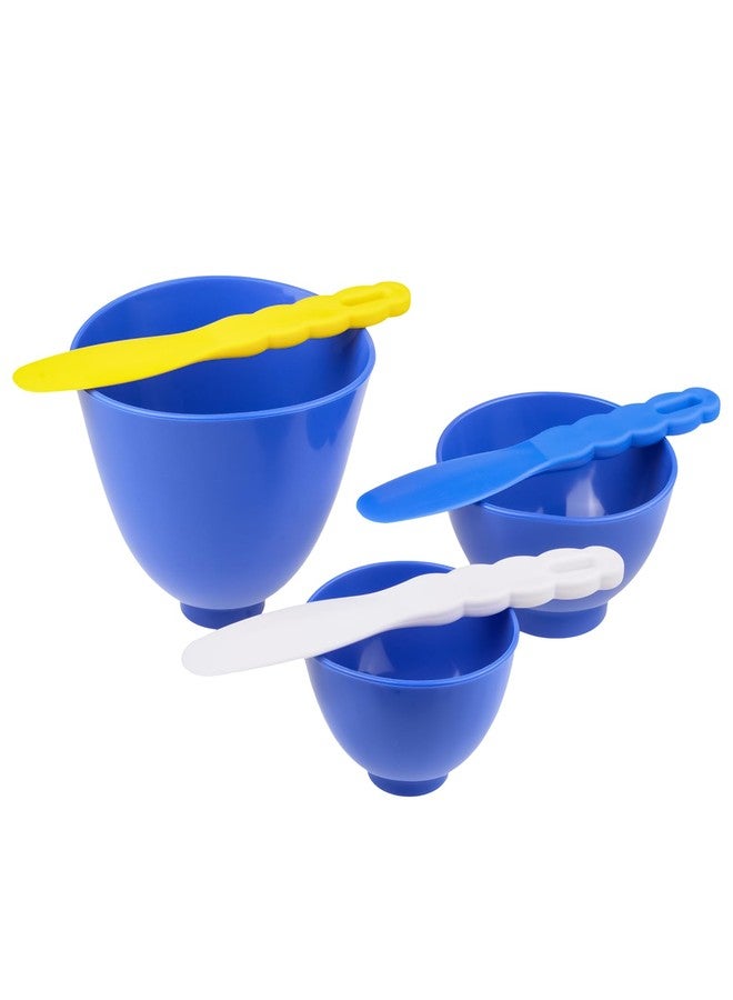 EustomA 3Pcs Flexible Rubber Mixing Bowls Rubber Plastic Spatulas for Alginate and Plaster Materials + 3PCS Mixing Spatulas - Image 1