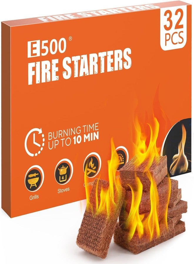 مشعل نار E500 - مشعلات نار طبيعية للموقد، ومواقد التخييم، والمداخن، والشواء، وحفر النار، ومواقد الحطب - 32 مكعبًا من مشعل نار الصنوبر الطبيعي - Image 1