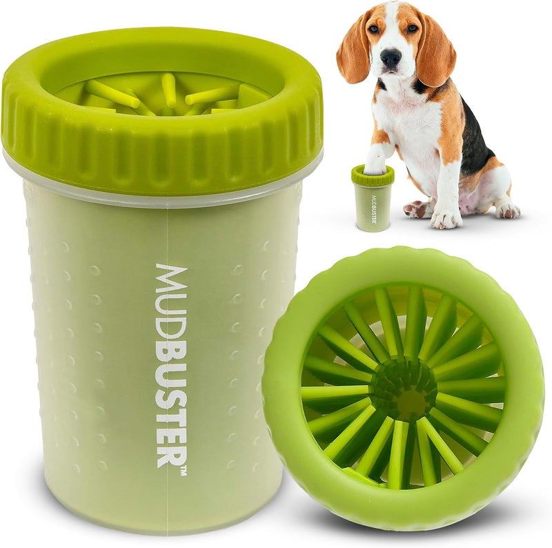 Dexas MudBuster Portable Dog Paw Cleaner, Medium, Green, PW710383 - Image 1