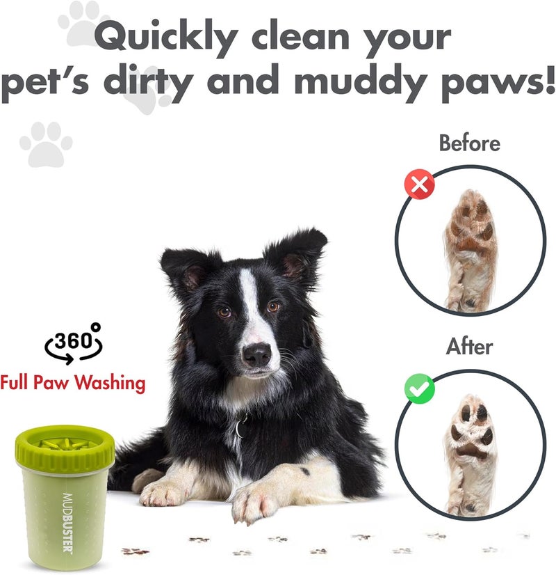 Dexas MudBuster Portable Dog Paw Cleaner, Medium, Green, PW710383 - Image 4