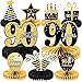 Tevxj 9 Pieces 90th Birthday Decoration 90 th Birthday Centerpieces for Tables Decorations Cheers to 90 Years Honeycomb Table Topper for Men and Women Nighty Years Party Decoration Supplies 90th - Image 3