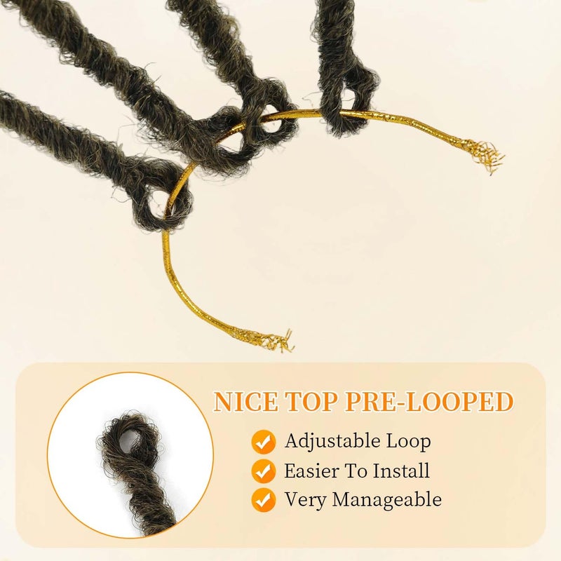 MODERN QUEEN Goddess Locs Crochet Hair 6 Packs, 16 Inch Straight Faux Locs Crochet Braids, Pre-Looped Curly Soft Synthetic Ombre Braiding Hair Extensions for Black Women(16 Inch, 6 Packs, 1B/27#) - Image 4