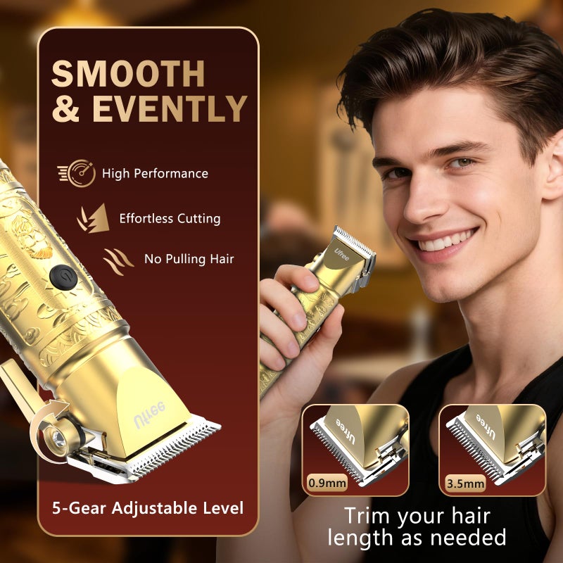 Ufree 8 in 1 Professional Hair Cutting Kit, Hair Clippers for Men, Cordless Clippers and Trimmers Set, Beard Trimmer, Electric Shaver with Rechargeable, Grooming Gifts for Barber & Home Use - Image 3