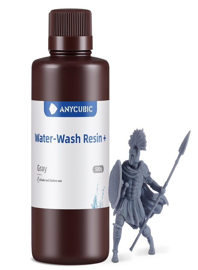 ANYCUBIC Water Washable Resin, 3D Printer Resin with Low Viscosity and Fast Printing, 405nm High Precision UV-Curing 3D Resin, Photopolymer Resin for 8K Capable LCD DLP 3D Printing (Grey, 500g) - Image 1